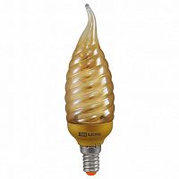 Лампа энергосберегающая КЛЛ-СGTW-11 Вт-2700 К–Е14 (золотая витая свеча на ветру) (mini) |  код. SQ0323-0144 |  TDM
